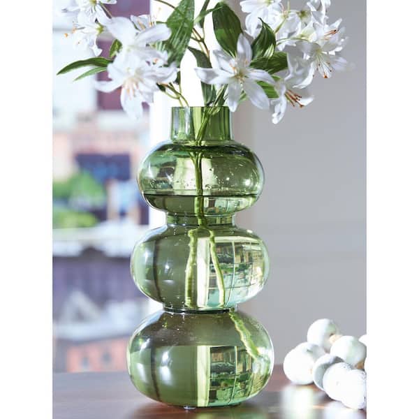 Renethorne 12 in. Green Glass Gourd Decorative Vase