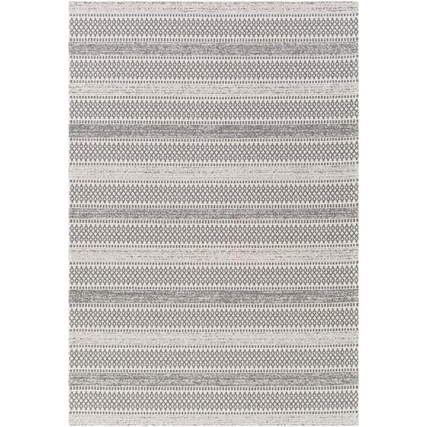 Livabliss Dorean Taupe 8 ft. x 10 ft. Striped Geometric Area Rug