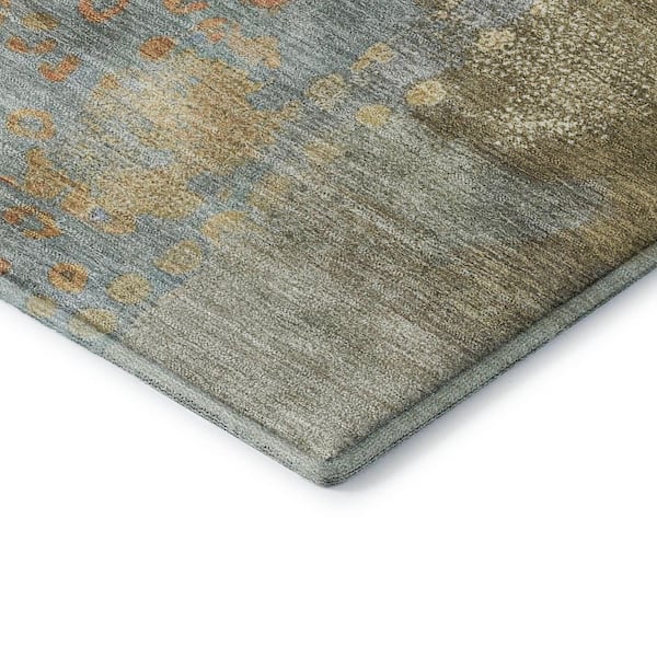 Mayfield Premium Machine Washable Abstract AMF2127 Brown 10 ft. x 14 ft. Area Rug