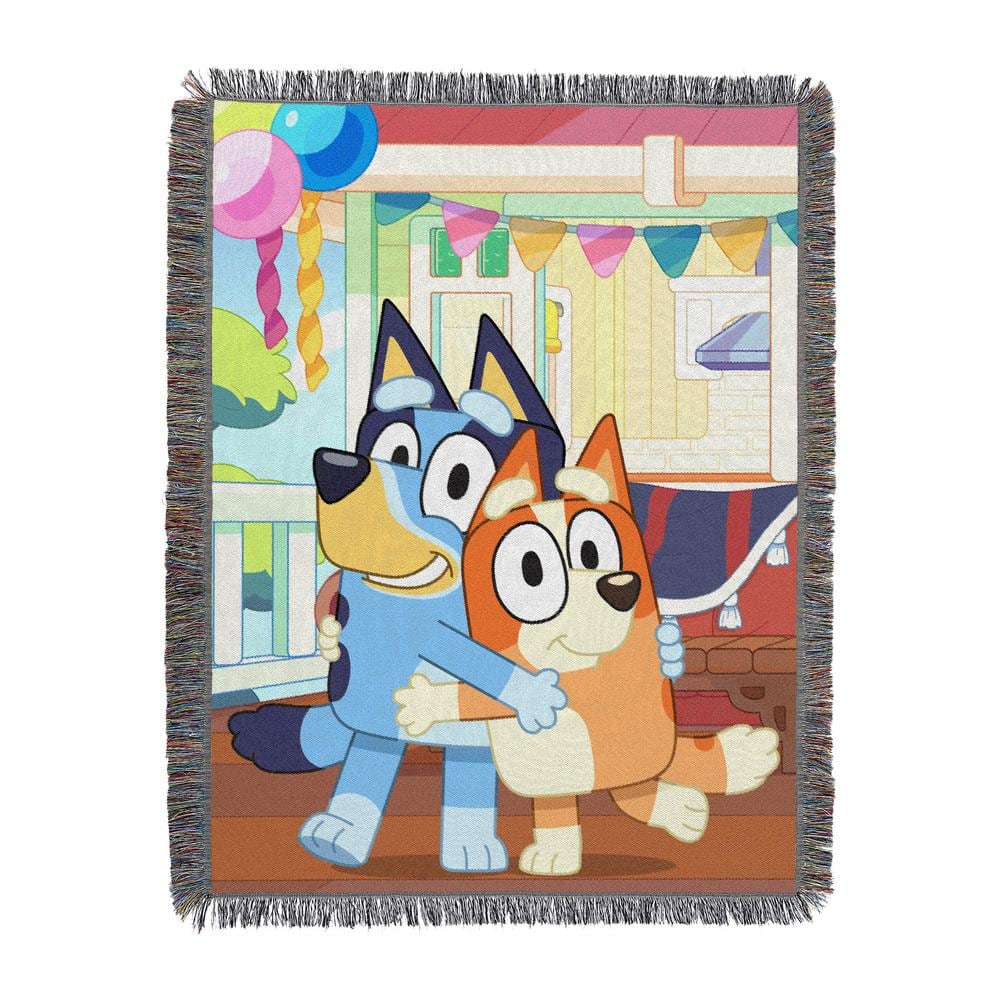 THE NORTHWEST GROUP Bluey Sister Celebration Tapestry Multi-Color Throw Blanket