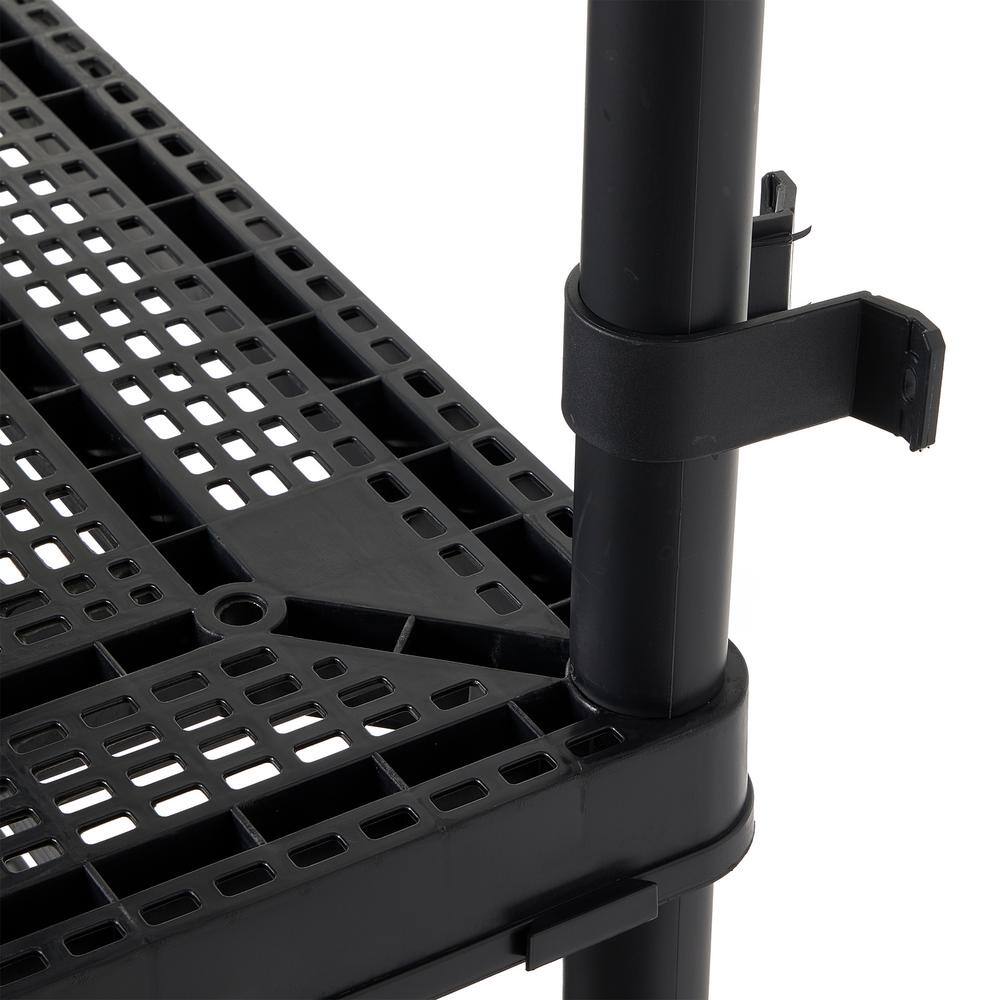 Maxit Black 4-Shelf Adjustable Ventilated Shelving Unit