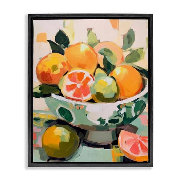 Stupell Industries Fruit Basket Abstraction by LSR Design Studio Black Floater Frame Food Graphic Art Print 21 in. x 17 in.
