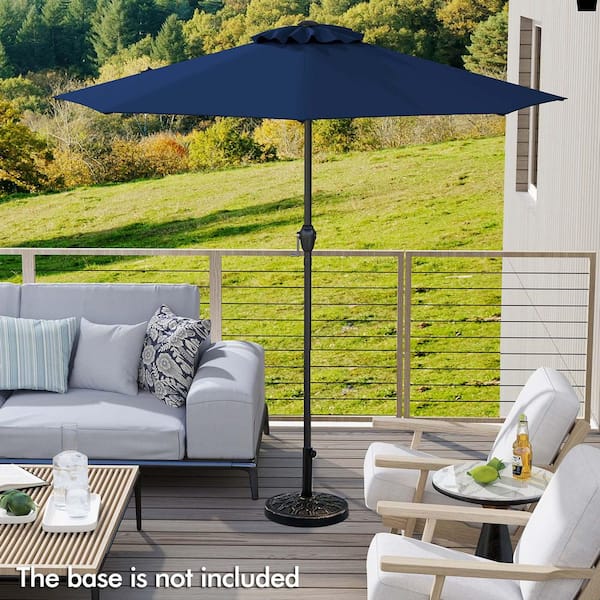 9 ft patio umbrella home depot Garvee 9 ft. Patio Umbrella, Solar LED Lighted 8-Rib Round Market Umbrella  in Beige with Crank Lift and Tilt TYYPPG_334WUQ3H