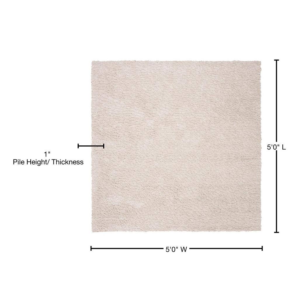August Shag 900 AUG900 Power Loomed Indoor Area Rug - Beige - 5'3"x5'3" - Safavieh
