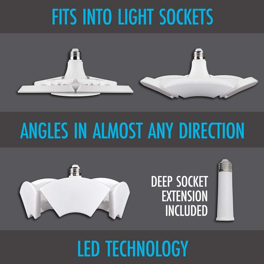 HexBulb 60W White LED Ceiling Light with 6 Adjustable Panels