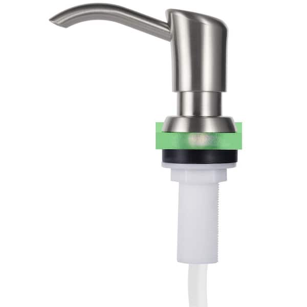 Brushed Nickel Built in Counter Soap Dispenser for Kitchen Sink Extension Tube Kit with 40 in. Tube No More Top Refill