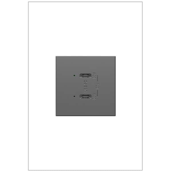 adorne 6.0 Amp 30 Watt Ultra-Fast Plus Power Delivery USB Type-C/C, Magnesium