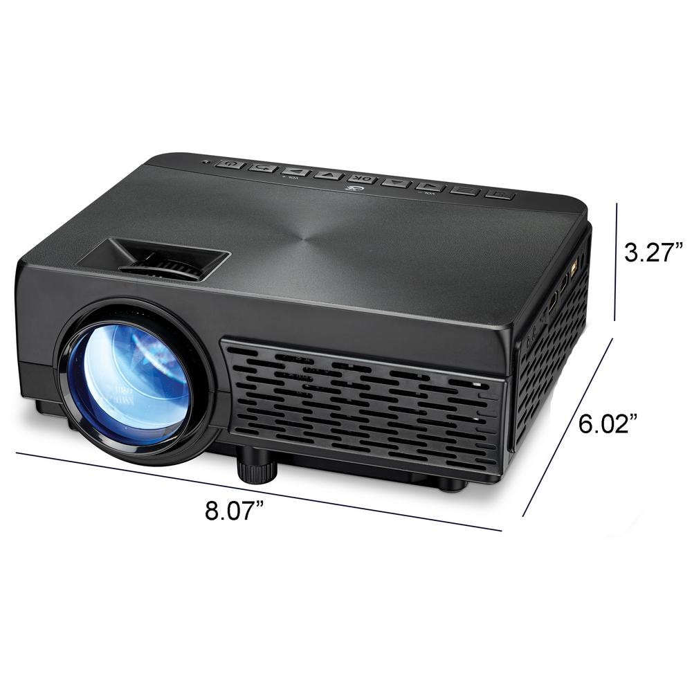 Black Mini Bluetooth DLP Projector with HDMI and USB