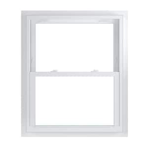 33.75 in. x 40.75 in. 70 Series Low-E Argon Glass Double Hung White Vinyl Fin with J Window, Screen Incl