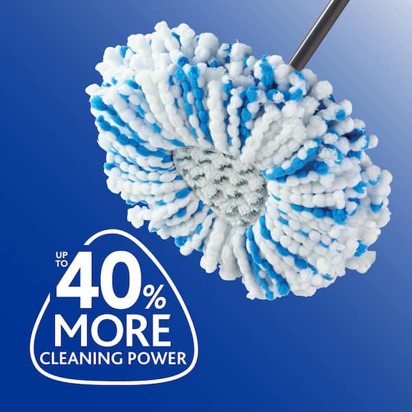 RinseClean Deep Clean Microfiber Spin Mop Head Replacements, Machine Washable Refills (2-Pack)