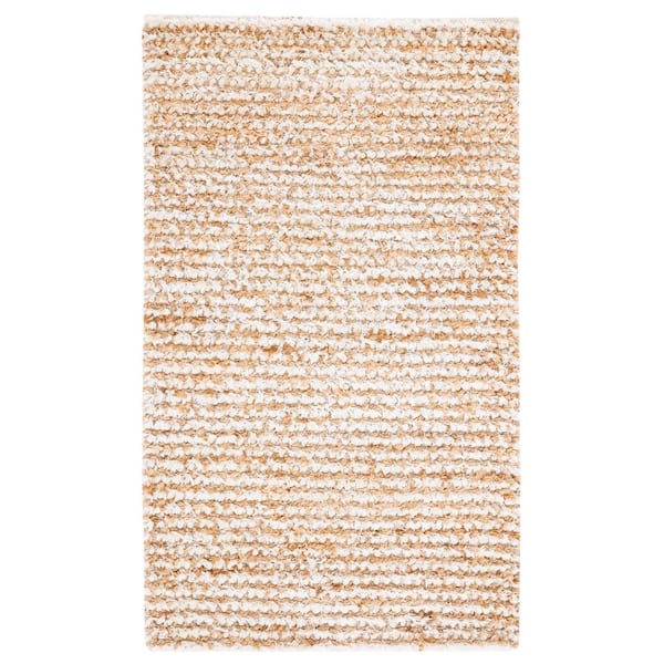 Aspen Shag White/Beige 4 ft. x 6 ft. Solid Area Rug