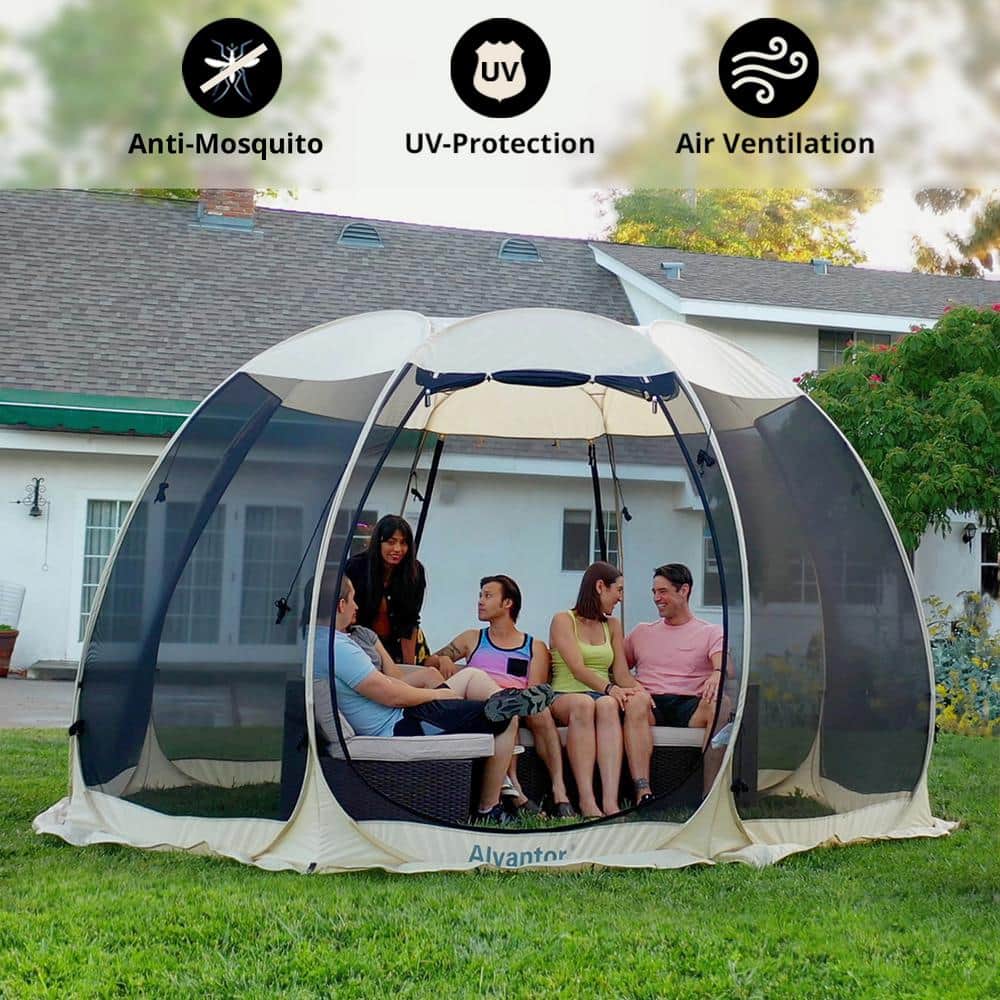 Alvantor Beige 12'x12' Pop-Up Screen House Canopy