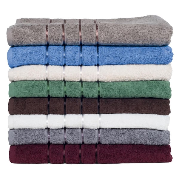 8-Piece Green 100% Cotton Plush Bath Towel Set 312658RJB
