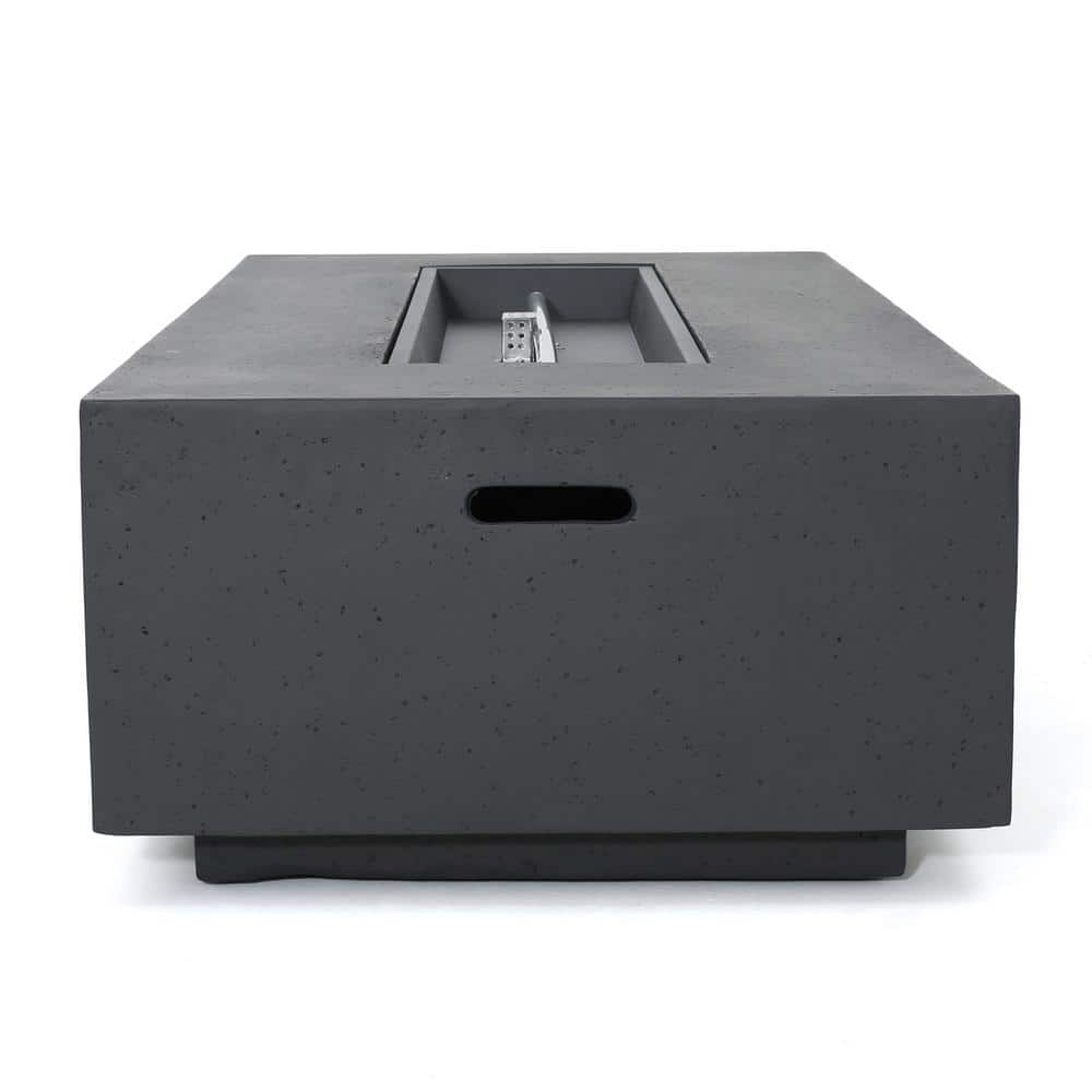 Mayfair Dark Gray Concrete Rectangular Outdoor Fire Pit