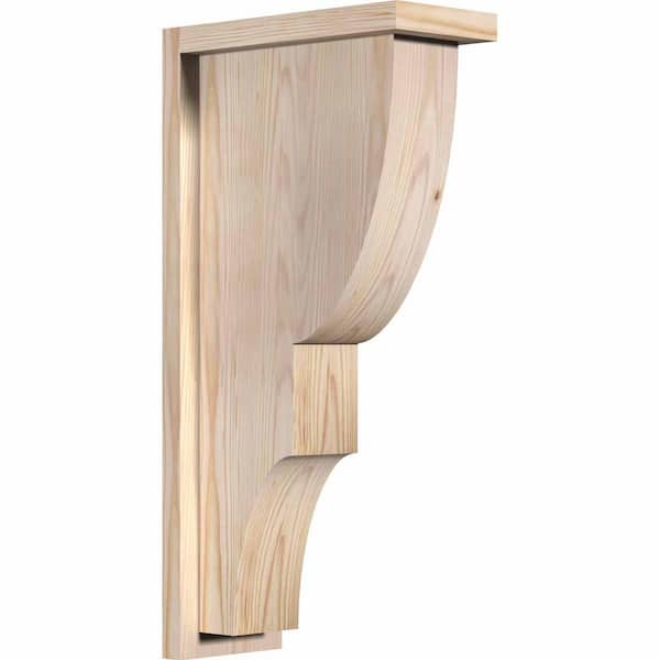 Ekena Millwork 5-1/2 in. x 12 in. x 24 in. Douglas Fir Ridgewood Smooth Corbel with Backplate