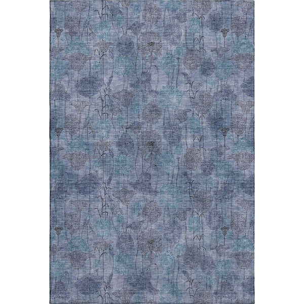 Mayfield Premium Machine Washable Abstract AMF2128 Blue 10 ft. x 14 ft. Area Rug