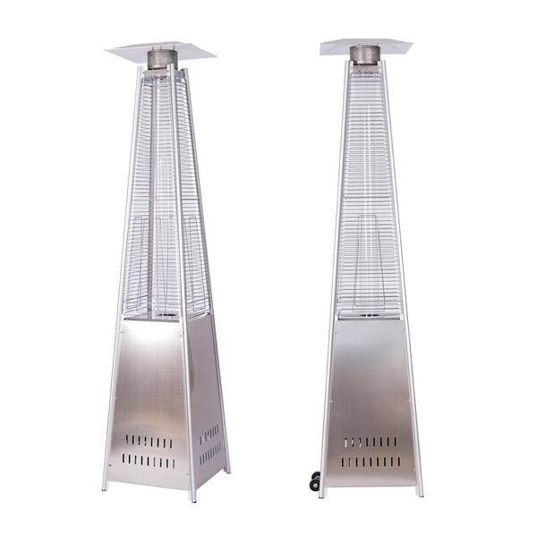 Unbranded 46,000 BTU Stainless Steel Propane Vertical Glass Tube Patio Heater