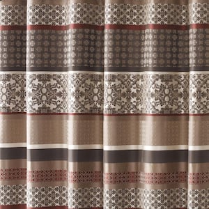 Dartmouth Red 72 in. Jacquard Shower Curtain