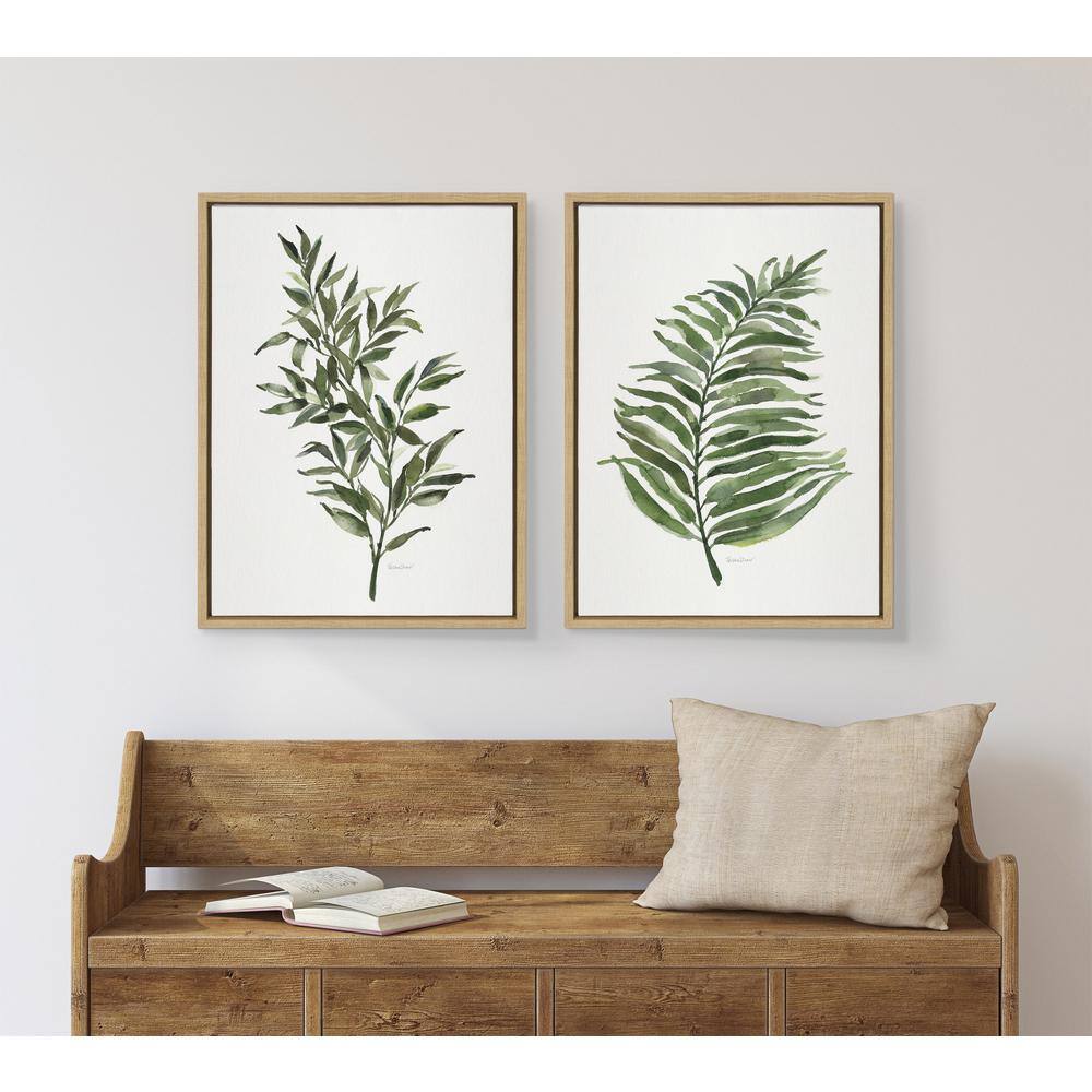 Natural Framed Green Botanical Canvas Wall Art