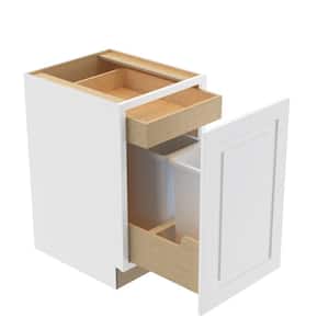 Grayson Pacific White Painted Plywood Shaker Assembled Trash Can Kitchen Cabinet Sft Cls 21 in W x 24 in D x 34.5 in H