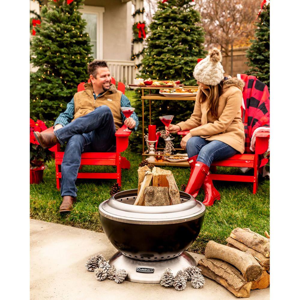 Cuisinart 25" Black Stainless Steel Smokeless Fire Pit