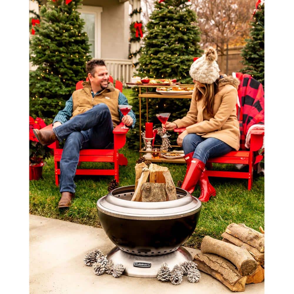 Cuisinart 25" Black Stainless Steel Smokeless Fire Pit