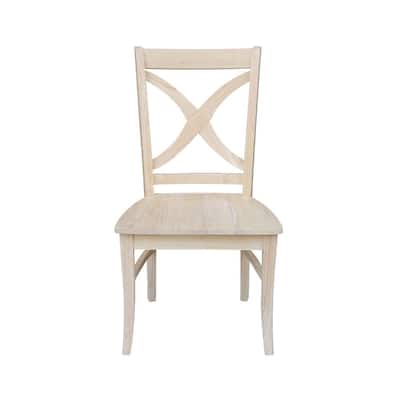Unfinished Wood X-Back Dining Chair (Set of 2)