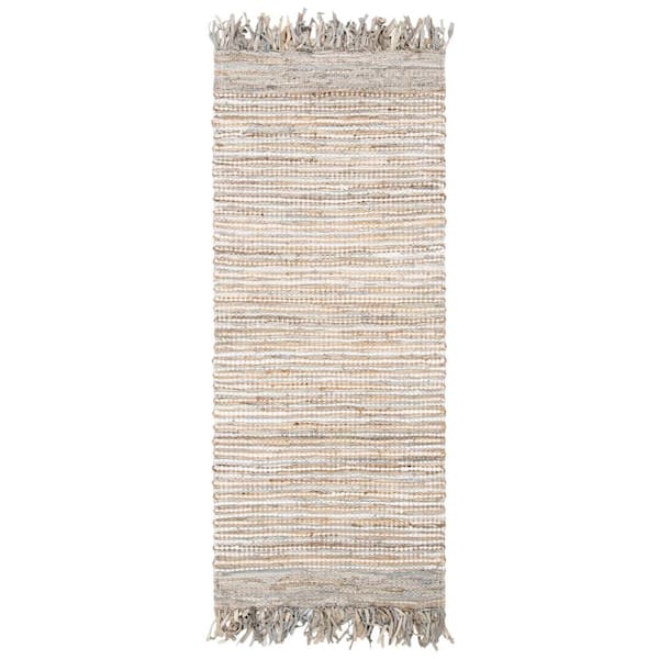 Vintage Leather Beige/Multi 2 ft. x 9 ft. Striped Runner Rug
