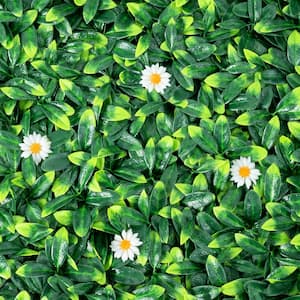 20 in. x 20 in. 12-Piece Artificial Daisy Hedge Plant Privacy Fence Hedge Panels