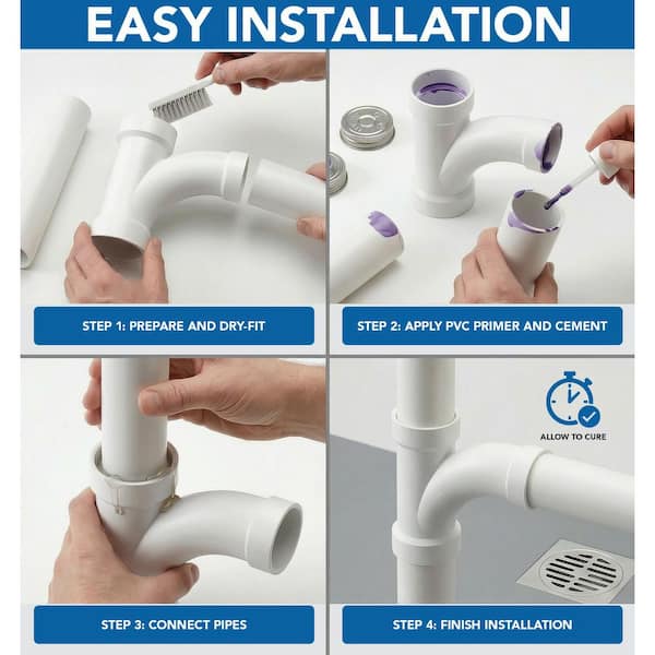 PLUMBFLEX 2 in. x 1-1/2 in. Rigid PVC DWV Wye & 1/8 Bend 45° Elbow
