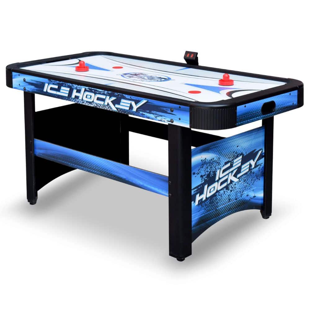 Face-Off 5 ft Blue Air Hockey Table with Electronic Scoring