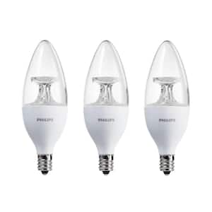 40W Equivalent Soft White B11 Candelabra Base LED Light Bulb (3-Pack)