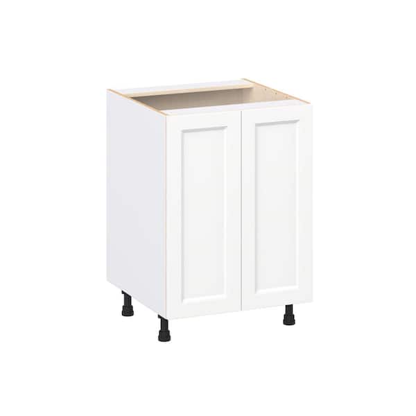 J COLLECTION Laramie 24 in. W x 24 in. D x 34.5 in. H Assembled Base Kitchen Cabinet in Painted Bright White with 3 Inner Drawers