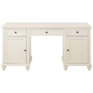 Hamilton 63 in. Rectangular Off-White 3-Drawer Computer Desk with Keyboard Tray