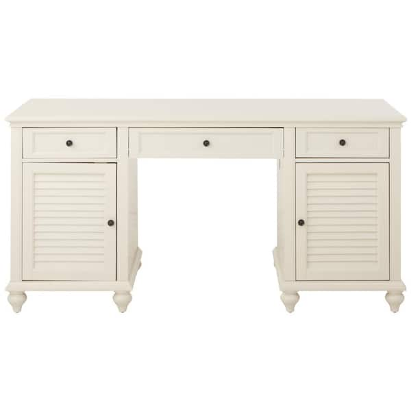 Hamilton 63 in. Rectangular Off-White 3-Drawer Computer Desk with Keyboard Tray