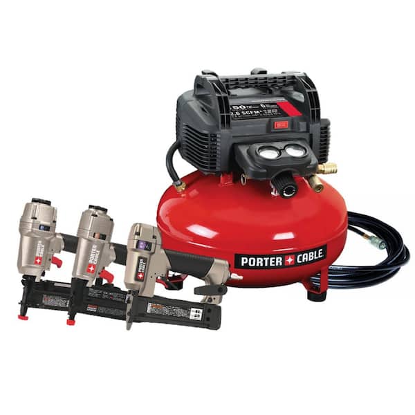 6 Gal. 150 PSI Portable Electric Air Compressor with 16-Gauge, 18-Gauge and 23-Gauge Nailer 3 Tool Combo Kit