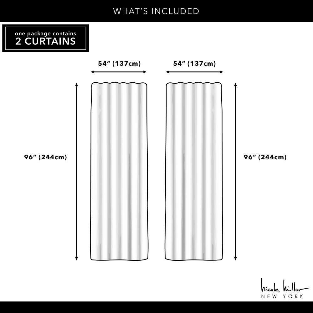 Chambray Blue Light-Filtering Faux Linen Curtain Panels, 54" x 96"