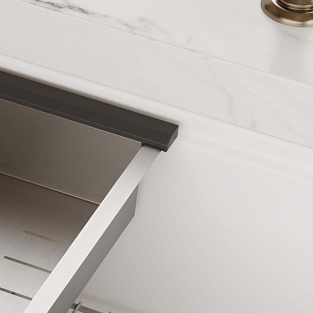 Crisp White Ceramic Single Bowl Farmhouse Workstation Sink