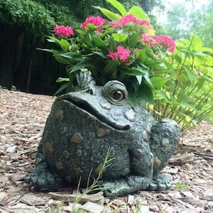 10 1/2 in. Toad Planter Garden Frog Statue (Holds 6 in. Pot)