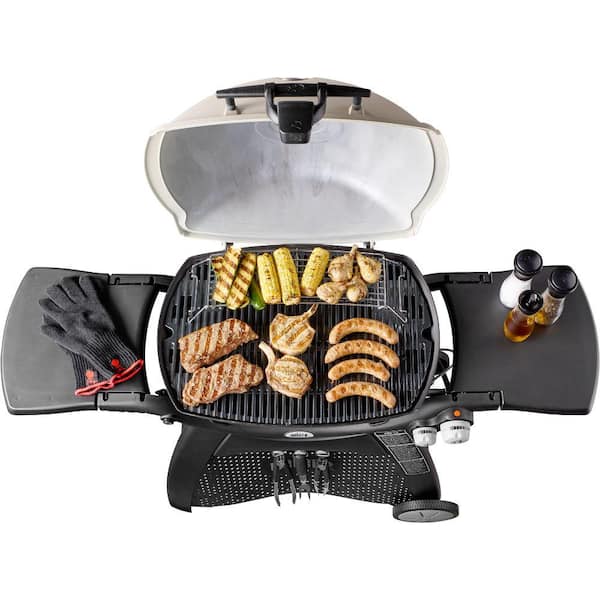 Weber Q 3200 2-Burner Propane Gas Grill in Titanium with Built-In Thermomter 57060001 - The Depot