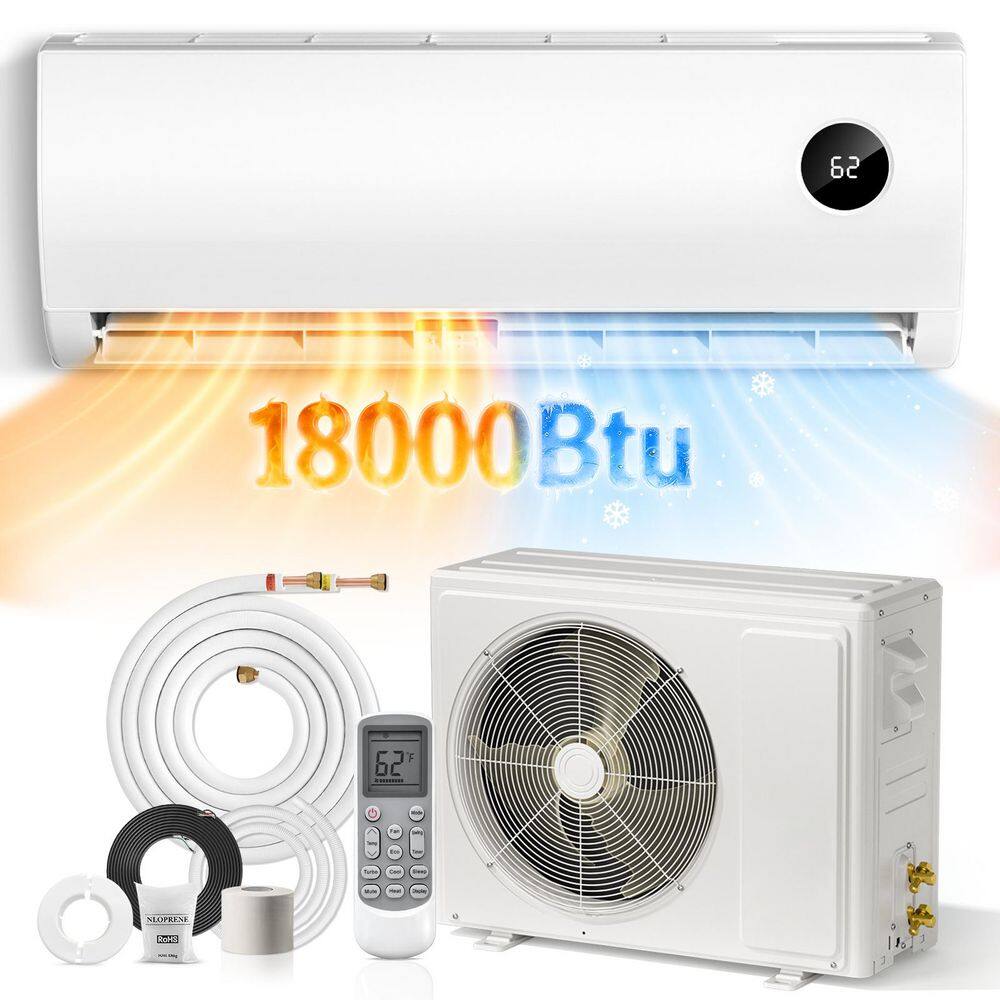 18,000 BTU 19 SEERS Ductless Mini Split Air Conditioner with Heat Pump & Installation Kits, 208/230V. price history on PriceWatchPro