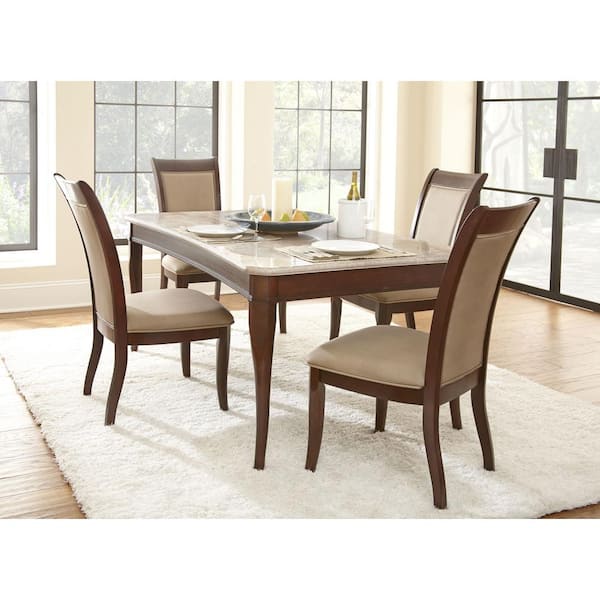 Steve Silver Marseille Cherry Marble Top Dining Table