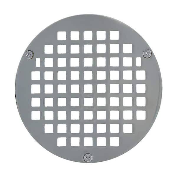 Floor Drain Cover  6-1/8 in Gray PVC Round Drain Grate