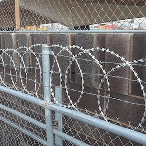 Razor Wire 246 ft. Galvanized Barbed Wire Razor Ribbon Barbed Wire 5 Coils 49 ft. Per Roll Garden Fence