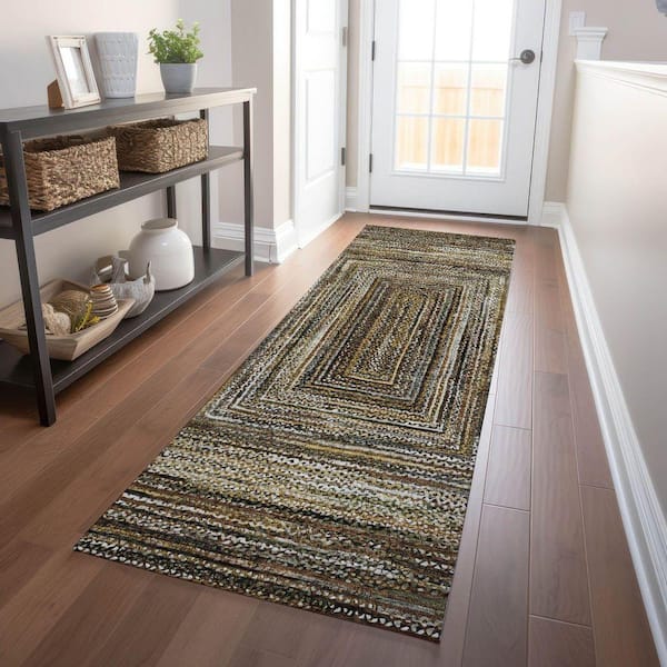 Chantille Machine Washable Indoor/Outdoor Abstract ACN1725 Brown 2 ft. 3 in. x 7 ft. 6 in. Runner Rug