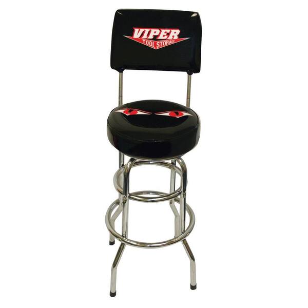 Viper Swivel Backed Garage Bar Stool in Black