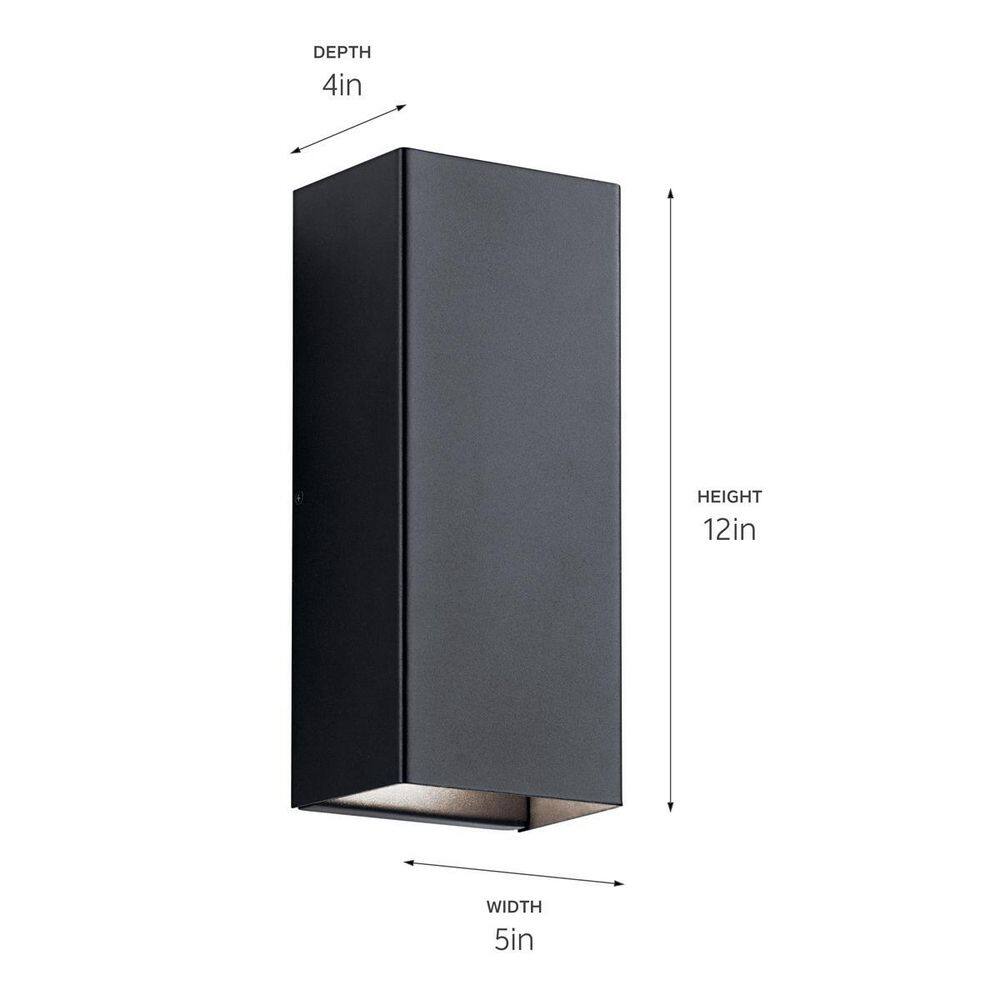 Walden 12" Textured Black Aluminum LED Outdoor Wall Light