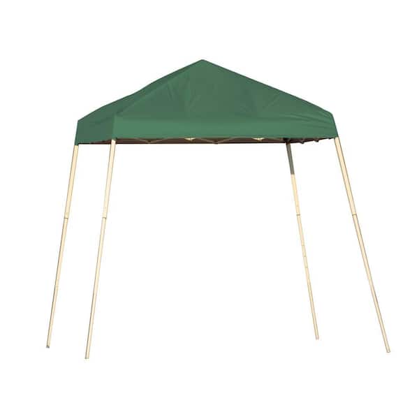 ShelterLogic 8 ft. W x 8 ft. D Sports Series Slant-Leg Pop-Up Canopy in Green with 4-Position-Adjustable Steel Frame and Storage Bag