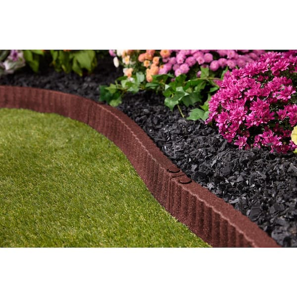 24 in. x 3 in. x 3.in Red SmartLoc Ripple Edge Rubber Edging (6-Pack)