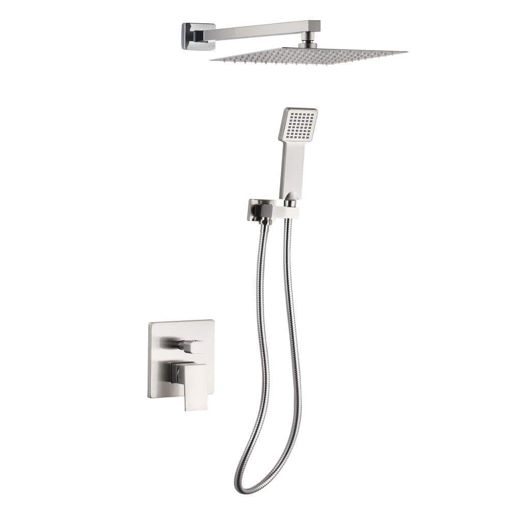 Mediterraneo Novara Brushed Nickel Shower Set CFT203BN The Home Depot